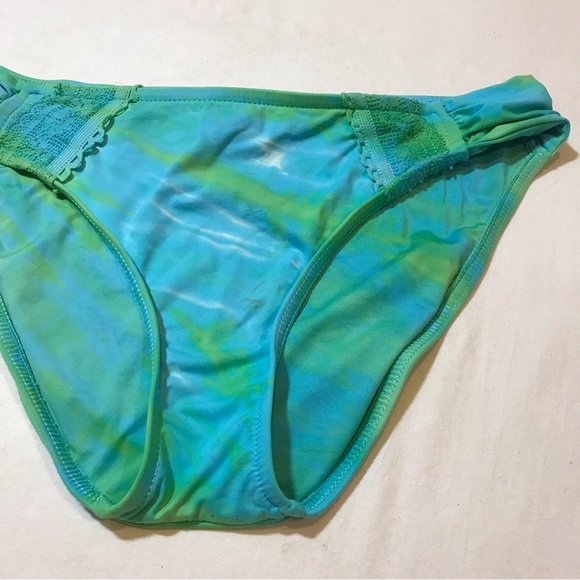 Lucky Brand Y2K Blue Green Bikini Swimsuit Swim Wear Summer Medium Bottoms M GUC - Picture 3 of 10